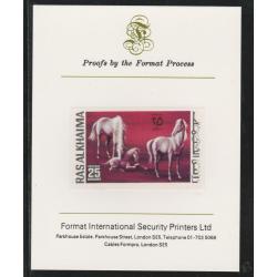 UAE - Ras Al Khaima 1972 HORSES 25Dh  on FORMAT INTERNATIONAL PROOF CARD