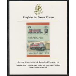 Davaar 1983 LOCOMOTIVES - DIESEL GM&O imperf on FORMAT INTERNATIONAL PROOF CARD