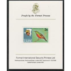 Zaire 1979 RIVER EXN - SUNBIRD  on FORMAT INTERNATIONAL PROOF CARD