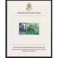 Zaire 1979 RIVER EXN - ELEPHANT  on FORMAT INTERNATIONAL PROOF CARD