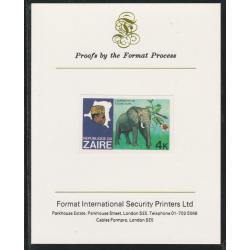 Zaire 1979 RIVER EXN - ELEPHANT  on FORMAT INTERNATIONAL PROOF CARD