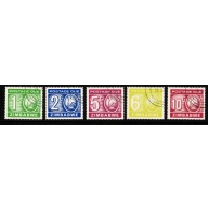 Zimbabwe. 1980 Postage Due. Set of 5 values. Fine Used. SG D23-D27