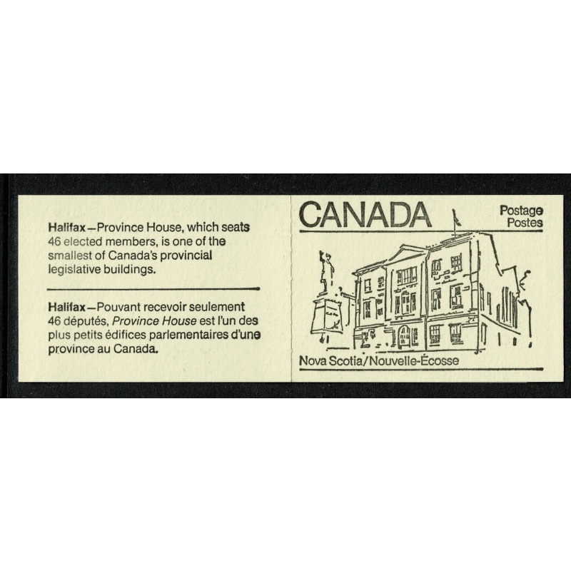 1982 50c Provincial Legislature Buildings. Set of 10 booklets. Black on cream covers. SB89