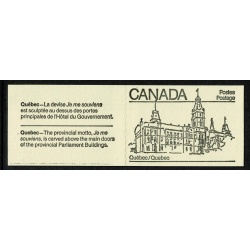 1982 50c Provincial Legislature Buildings. Set of 10 booklets. Black on cream covers. SB89