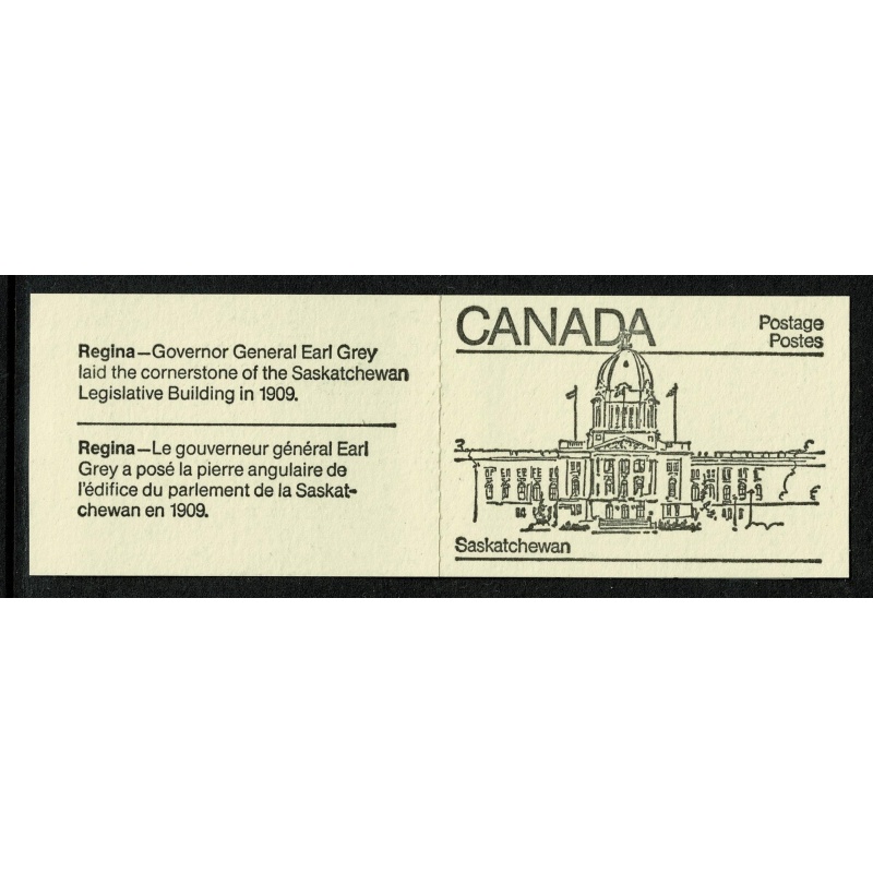 1982 50c Provincial Legislature Buildings. Set of 10 booklets. Black on cream covers. SB89