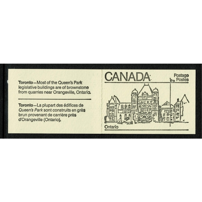 1982 50c Provincial Legislature Buildings. Set of 10 booklets. Black on cream covers. SB89