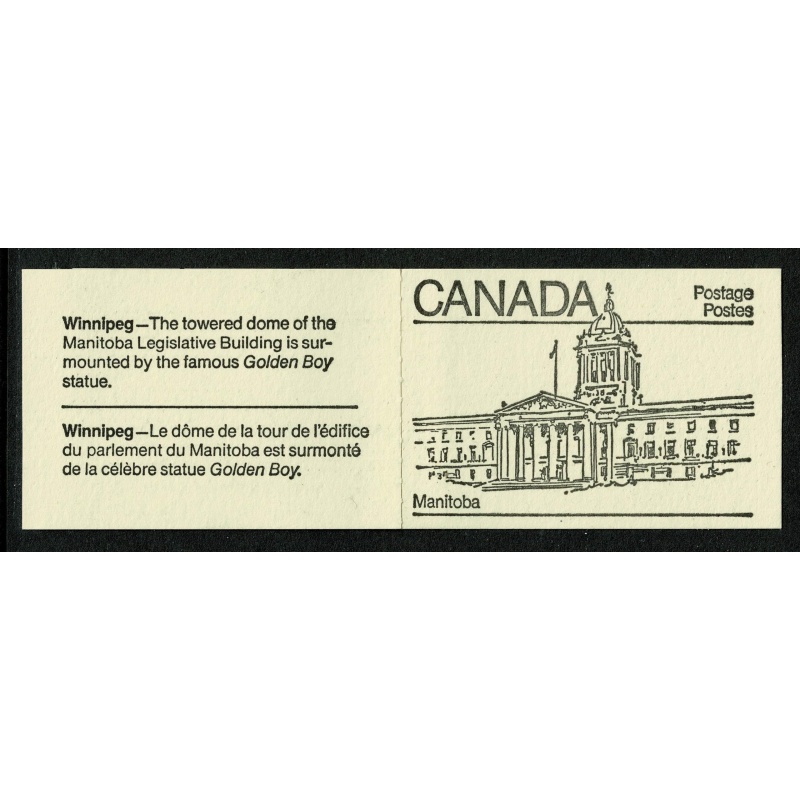 1982 50c Provincial Legislature Buildings. Set of 10 booklets. Black on cream covers. SB89