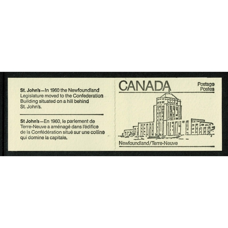 1982 50c Provincial Legislature Buildings. Set of 10 booklets. Black on cream covers. SB89