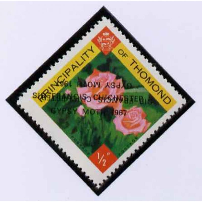 Thomond 1967 ROSES with SIR FRANCIS CHICHESTER OPT DOUBLED, one INVERTED mnh