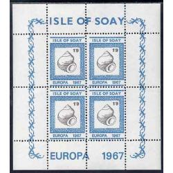 Soay 1967 EUROPA - SHELLS  1s9d PERFORATED sheetlet of 4 mnh