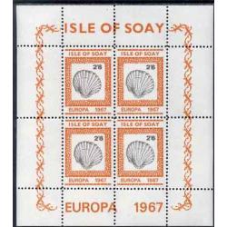 Soay 1967 EUROPA - SHELLS  2s6d PERFORATED sheetlet of 4 mnh