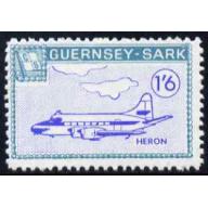 Sark 1966 HERON AIRCRAFT 1s6d with EUROPA OMITTED mnh