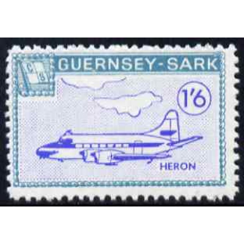 Sark 1966 HERON AIRCRAFT 1s6d with EUROPA OMITTED mnh