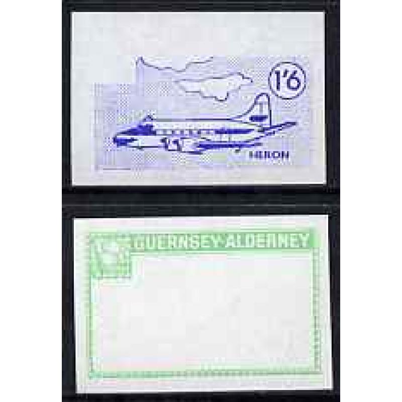 Alderney 1967 AIRCRAFT HERON 1s6d  INDIVIDUAL PROOFS mnh