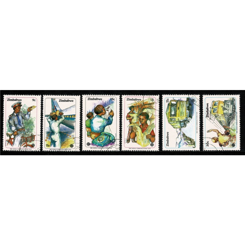 Zimbabwe. 1983 World Communications Year. Set of 6 values. Fine Used. SG 630-635