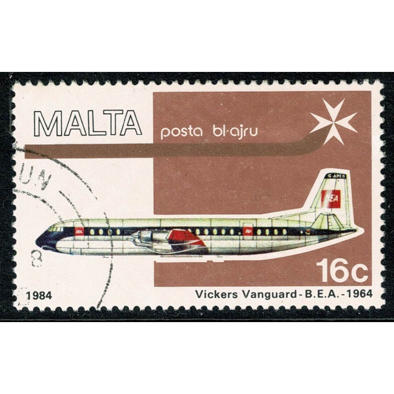 Malta. 1984 Airmail. 16c "Vickers 953 Vanguard". Fine Used. SG 731