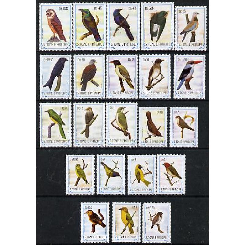 St Thomas & Prince 1983 BIRDS DEF set of 22 VALUES complete mnh