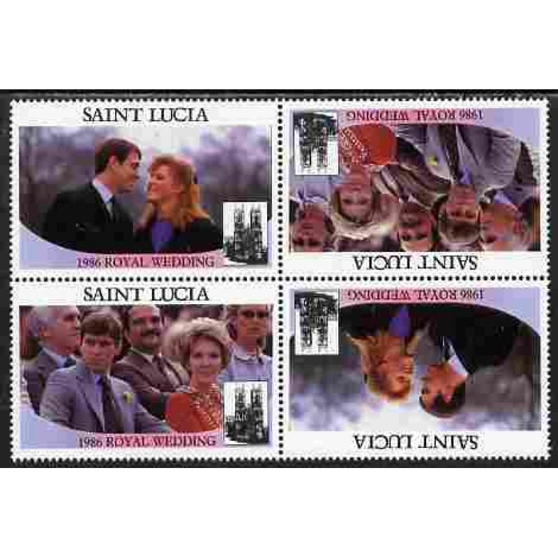 St Lucia 1986 ROYAL WEDDING block FACE VALUE OMITTED mnh