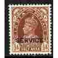 India 1937 KG6 1/2a OFFICIAL mnh