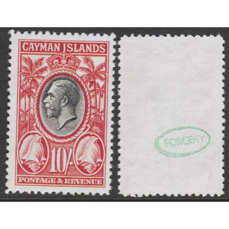 Cayman Is 1935 KG5 CONCH SHELL 10s  - Maryland Forgery