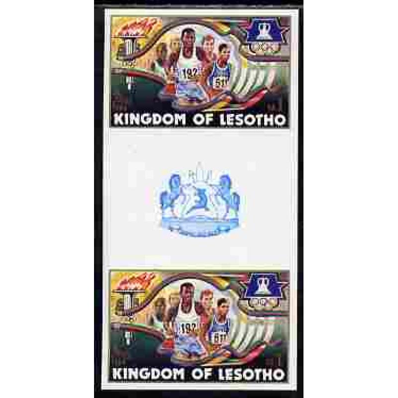 Lesotho 1984 LOS ANGELES OLYMPICS - RUNNING IMPERF PAIR mnh