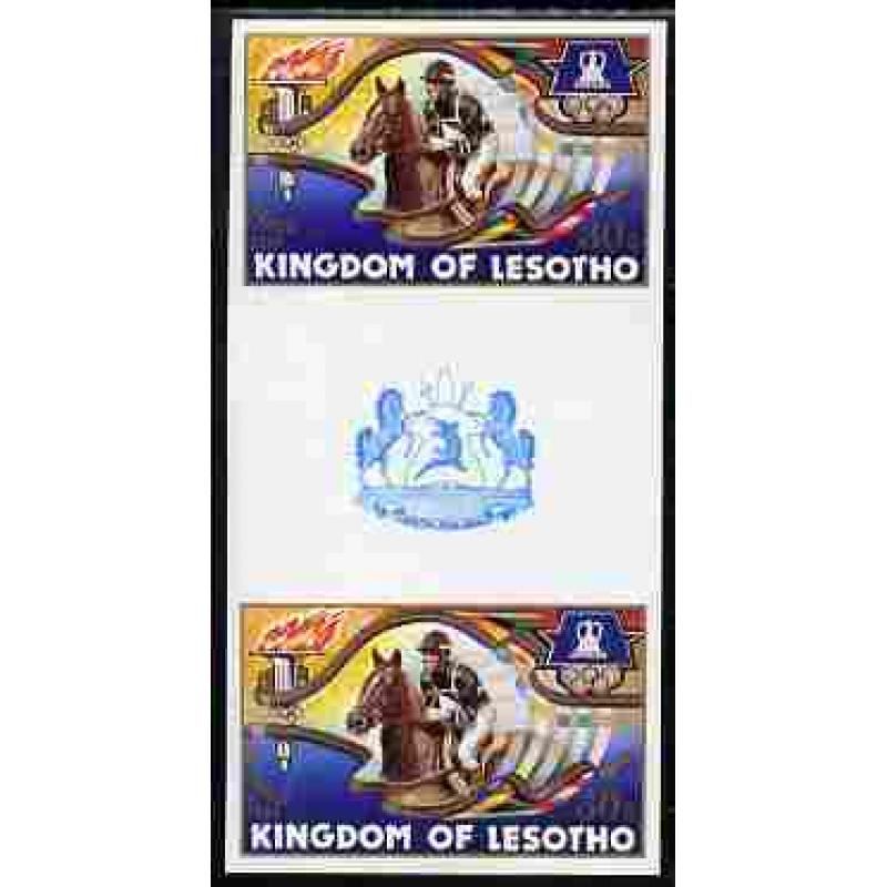 Lesotho 1984 LOS ANGELES OLYMPICS - HORSE RIDING IMPERF PAIR mnh