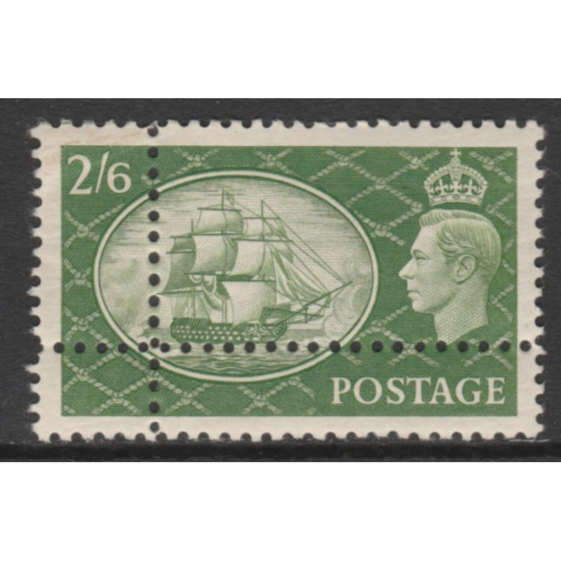 GB 1951 KG6 FESTIVAL 2s6d HMS VICTORY  with  DOUBLE  PERFS - FORGERY
