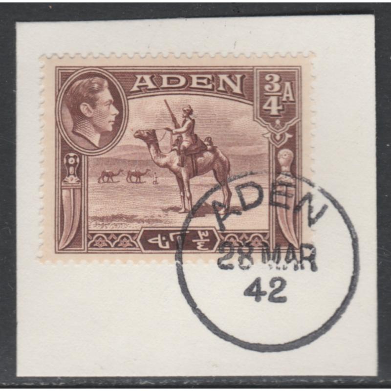 Aden- 1939 KG6  CAMEL CORPS 3/4a with MADAME JOSEPH FORGED CANCEL