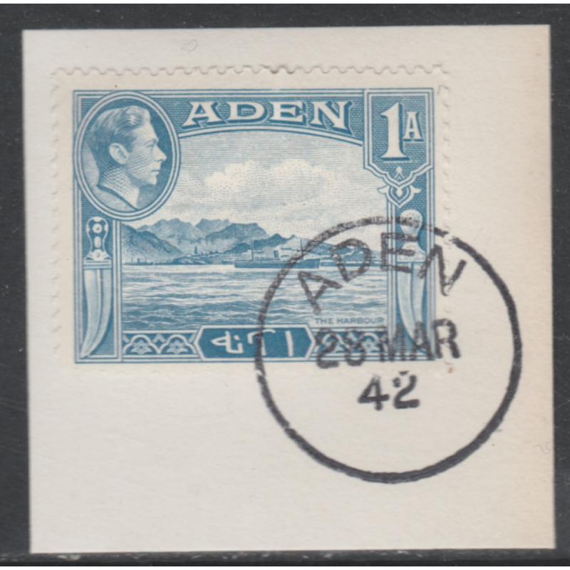 Aden- 1939 KG6  THE HARBOUR 1a with MADAME JOSEPH FORGED CANCEL