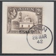 Aden- 1939 KG6  MOSQUE 2a with MADAME JOSEPH FORGED CANCEL