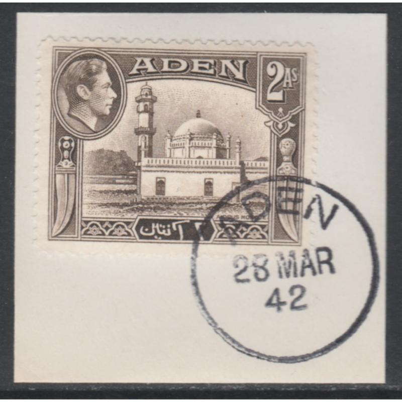Aden- 1939 KG6  MOSQUE 2a with MADAME JOSEPH FORGED CANCEL