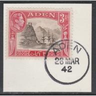 Aden- 1939 KG6  CAPTURE of ADEN 3a with MADAME JOSEPH FORGED CANCEL