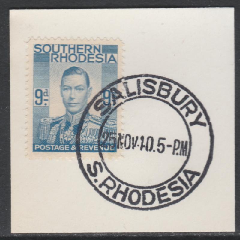 Southern Rhodesia 1937 KG6 9d MADAME JOSEPH FORGED CANCEL
