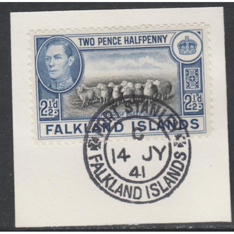 Falklands - 1938 KG6 2.5d with MADAME JOSEPH FORGED CANCEL
