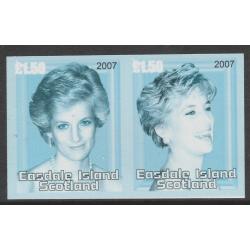 Easdale 2007 PRINCESS DIANA imperf PROOF PAIR mnh