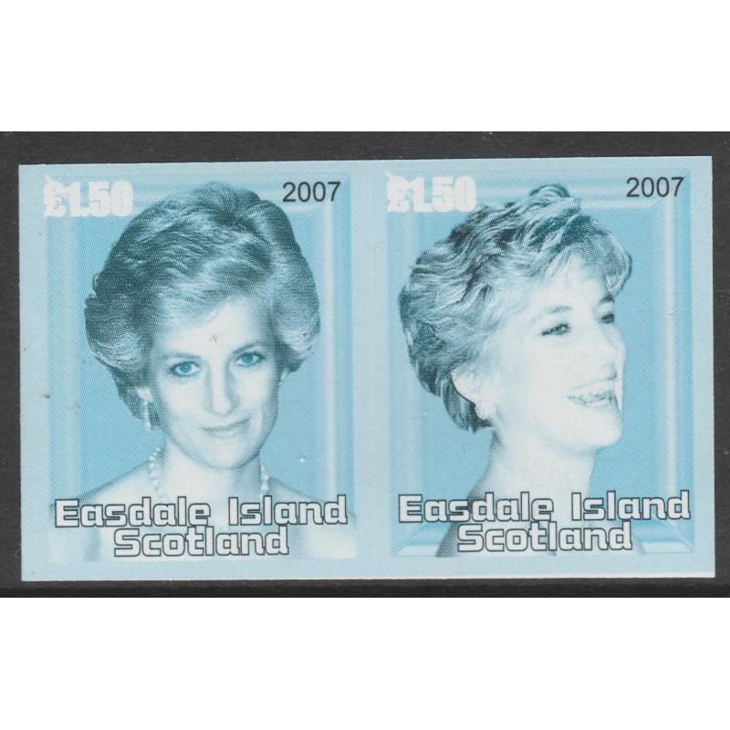 Easdale 2007 PRINCESS DIANA imperf PROOF PAIR mnh