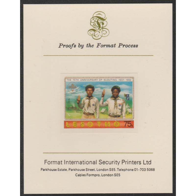Lesotho 1982 75th ANNIV SCOUTING 75s  on FORMAT INTERNATIONAL PROOF CARD