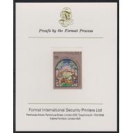 Nauru 1975 CHRISTMAS - STAINED GLASS WINDOWS on FORMAT INT PROOF CARD