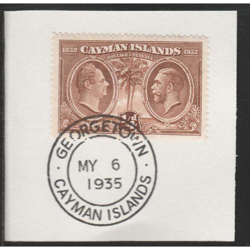 Cayman Islands  1932 Centenary 1/4d with MADAME JOSEPH FORGED CANCEL
