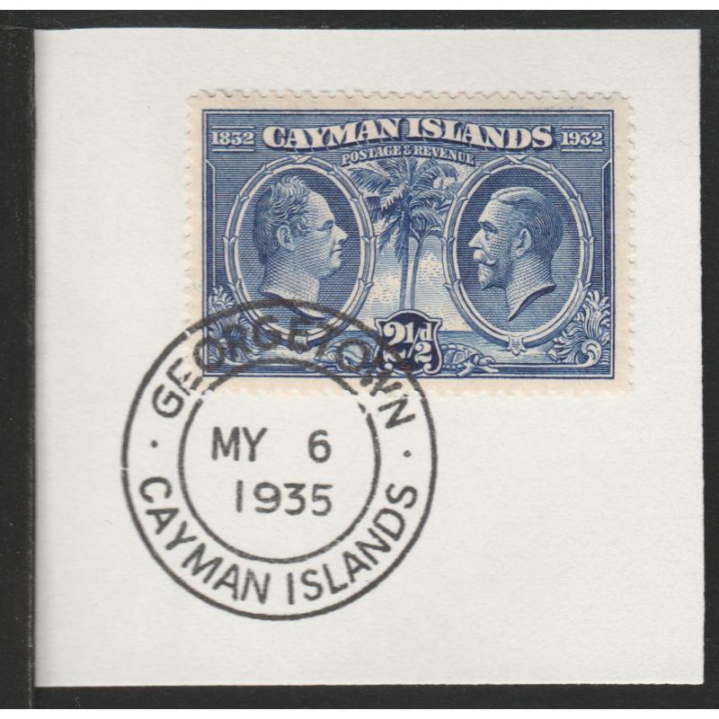 Cayman Islands  1932 Centenary 2.5d with MADAME JOSEPH FORGED CANCEL