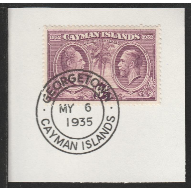 Cayman Islands  1932 Centenary 6d with MADAME JOSEPH FORGED CANCEL