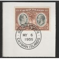 Cayman Islands  1932 Centenary 1s with MADAME JOSEPH FORGED CANCEL