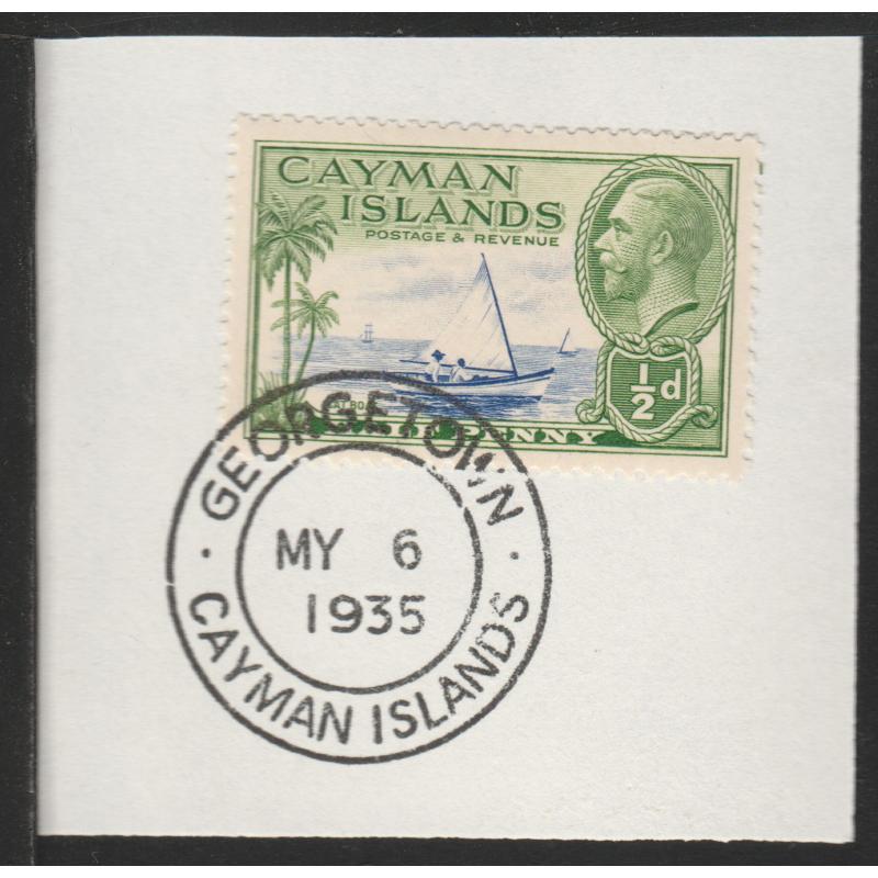 Cayman Islands  1935 KG5 PICTORIAL 1/2d with MADAME JOSEPH FORGED CANCEL