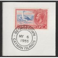 Cayman Islands  1935 KG5 PICTORIAL 1d with MADAME JOSEPH FORGED CANCEL