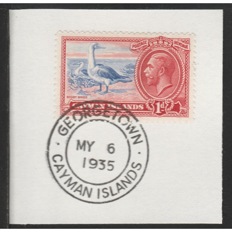 Cayman Islands  1935 KG5 PICTORIAL 1d with MADAME JOSEPH FORGED CANCEL
