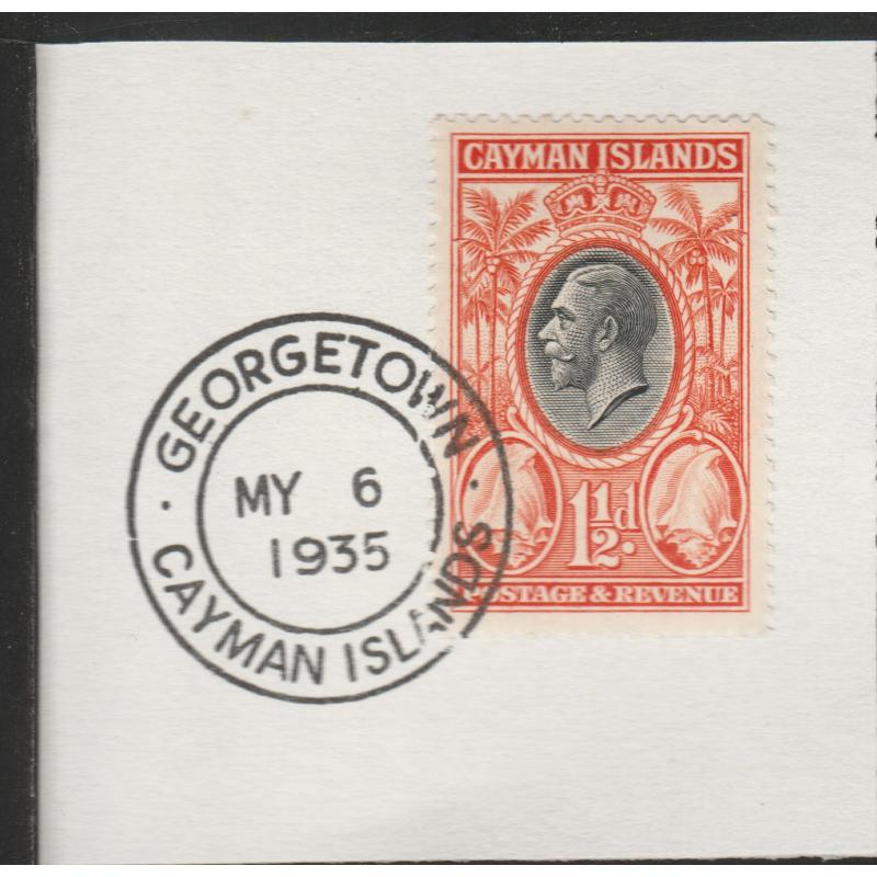 Cayman Islands  1935 KG5 PICTORIAL 1.5d with MADAME JOSEPH FORGED CANCEL