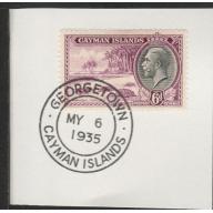 Cayman Islands  1935 KG5 PICTORIAL 6d with MADAME JOSEPH FORGED CANCEL
