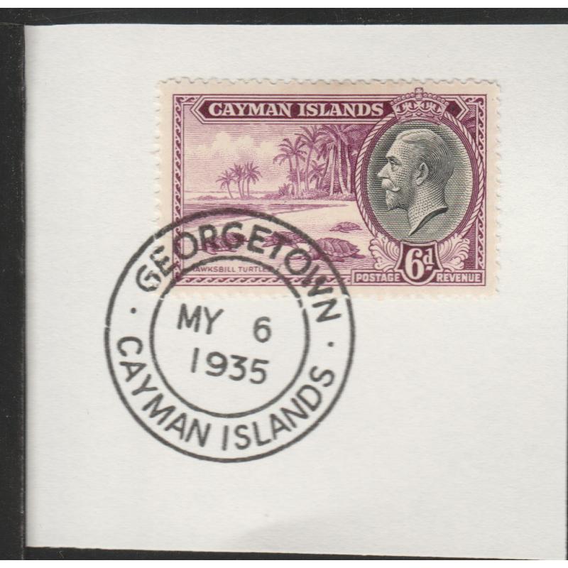 Cayman Islands  1935 KG5 PICTORIAL 6d with MADAME JOSEPH FORGED CANCEL
