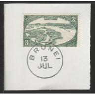 Brunei 1947 WATER VILLAGE 3c with MADAME JOSEPH FORGED CANCEL
