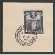 British Guiana 1934 KG5 PICTORIAL 4c with MADAME JOSEPH FORGED CANCEL